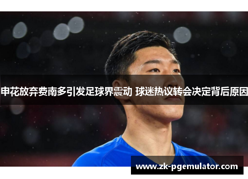 申花放弃费南多引发足球界震动 球迷热议转会决定背后原因